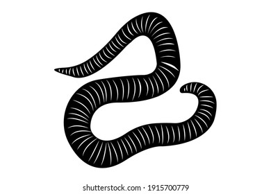 Worm Vector Illustration Solid Color