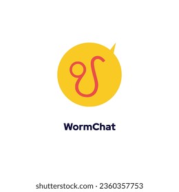 WormChat - Convee una burbuja con un concepto abstracto de icono de símbolo de línea.