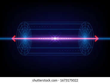concepto de espacio de gusano, red de tecnología científica, visualización digital futurista gráfico vectorial