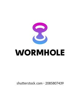 Wormhole Spacetime Tunnel Dimension Universe Vector Abstract Illustration Logo Icon Design Template Element