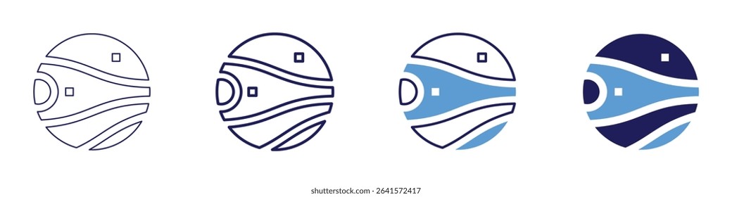 Wormhole theory icon in 4 different styles. Thin Line, Line, Bold Line, Duotone. Duotone style. Editable stroke.