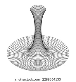 Objetos de malla de túnel de agujero. Ilustración vectorial de malla baja de malla de alambre de red