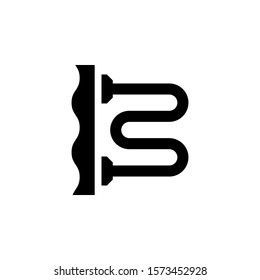 Worm-pipe glyph icon bathroom tube
