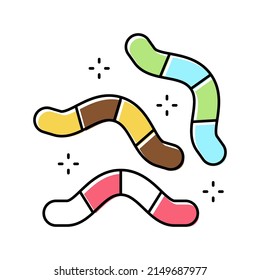 worms candy color icon vector. worms candy sign. isolated symbol illustration