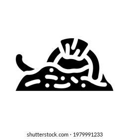 worms in compost glyph icon vector. worms in compost sign. isolated contour symbol black illustration svg