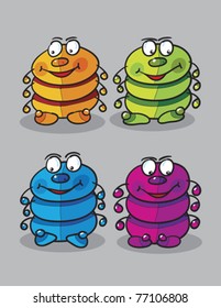 worms drawing, abstract vector art illustration