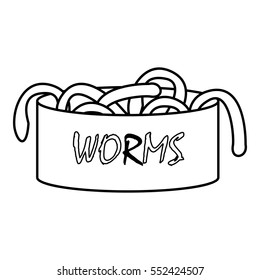 Worms icon. Outline illustration of worms vector icon for web