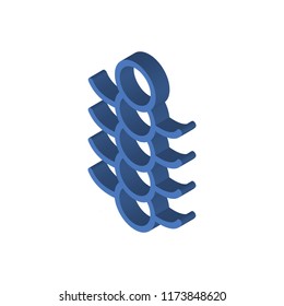Worms isometric left top view 3D icon