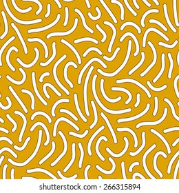 Lot of worms. Seamless abstract pattern with worms on yellow.