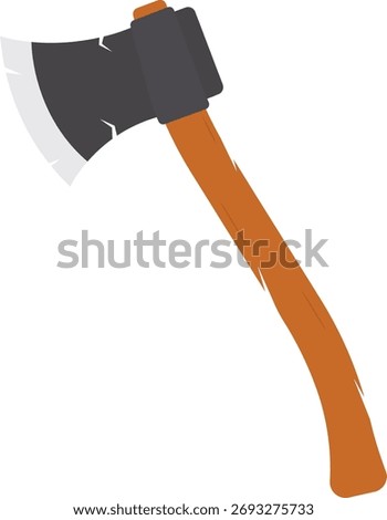 Worn Axe Flat Illustration. Clean Icon Design Element on Isolated White Background