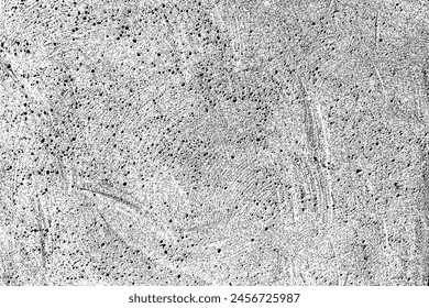 Worn black grunge texture. Dark grainy texture on white background. Dust overlay textured. Grain noise particles. Weathered effect. Torn graininess pattern. Vector illustration, EPS 10.