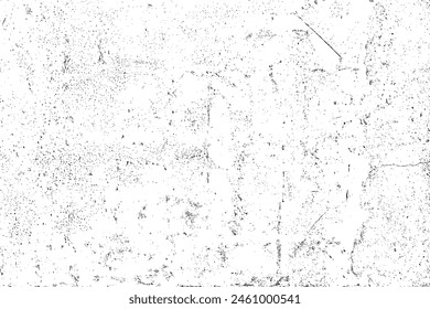 Worn black grunge texture. Dark grainy texture on white background. Dust wall overlay textured. Grain noise particles. Weathered paper effect. Torn graininess pattern. Vector illustration, EPS 10.