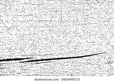 Worn black grunge texture. Dark grainy texture on white background. Dust overlay textured. Grain noise particles. Weathered effect. Torn graininess pattern. Vector illustration, EPS 10.