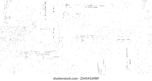 Worn black grunge texture. Dark grainy texture on white background. Dust wall overlay textured. Grain noise particles. Weathered paper effect.
