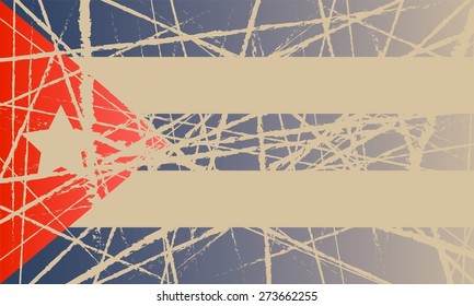 Worn Cuba Flag