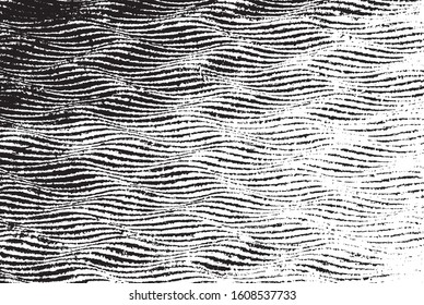 Worn down wallpaper pattern design. Broken plaster and grunge damask effect. Distressed overlay texture design. Vector illustration. Eps10.