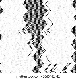 Worn down wallpaper pattern design. Broken plaster and grunge damask effect. Distressed overlay texture design. Vector illustration. Eps10.