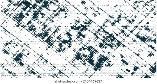 Worn down wallpaper pattern design. Broken plaster and grunge damask effect. Distressed overlay texture design. Vector illustration.