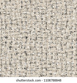 Worn fabric with a checked pattern. Old cloth texture. Vector illustration.