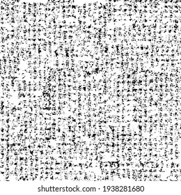 Tejido empotrado, marcado por el paso del tiempo. Fondo de textura gruesa. Gráficos en blanco y negro.