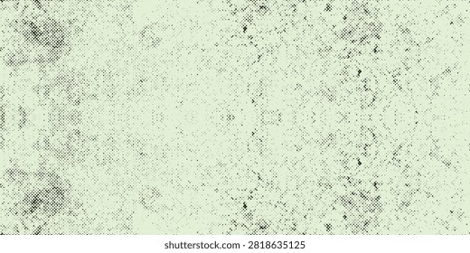 Worn halftone grunge texture on vintage paper with distressed creases, speckled ink dots and subtle noise. Versatile background and overlay for retro print, poster, web, packaging and graphic design projects.