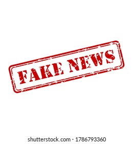 worn impression of a stamp with the words FAKE NEWS isolated on a white background