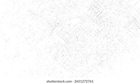 Textura grunge tecido de linho desgastado com linhas de crosshatch sutis. Abstrato vintage riscar sobreposição sobre fundo branco. Arte de superfície suja angustiada.
