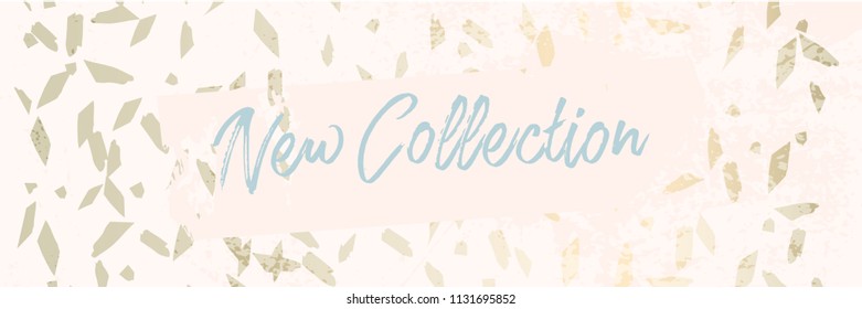 Worn Marble Gold and Pastel advertising background. Fashion artistic template for new collection sign board or sale banner design. Trendy chic and vintage old textures