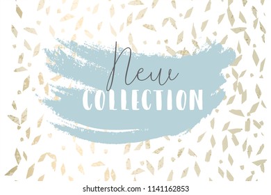 Worn Marble Gold and Pastel advertising background. Fashion artistic template for new collection sign board or sale banner design. Trendy chic and vintage old textures