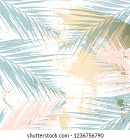 Worn Marble Gold and Pastel advertising background. Fashion artistic template for new collection sign board or sale banner design. Trendy chic and vintage old textures