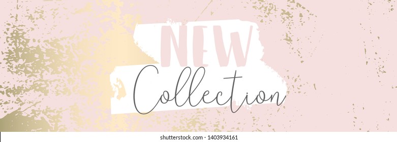 Worn Marble Gold and Pastel advertising background. Fashion artistic template for new collection sign board or sale banner design. Trendy chic and vintage old textures - Shutterstock ID 1403934161