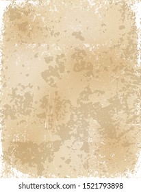 Worn old paper texture. Distressed vintage paper sheet. Vector illustration.