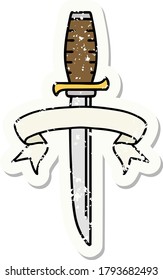 adesivo velho usado com bandeira de um punhal