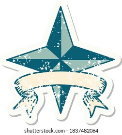 pegatinas viejas usadas con pancarta de una estrella