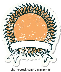 etiqueta velha usada com bandeira de um sol