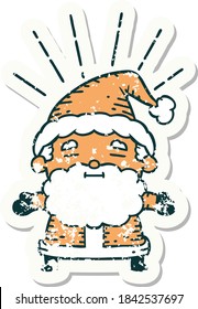 pegatinas viejas usadas estilo tatuaje santa claus navidad personaje