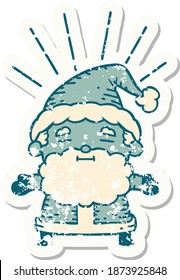 pegatinas viejas usadas estilo tatuaje santa claus navidad personaje