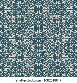 Worn out antique seamless background check cross spiral chain