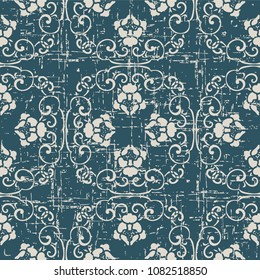 Worn out antique seamless background spiral cross chain flower