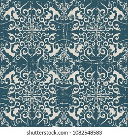 Worn out antique seamless background cross curve spiral kaleidoscope