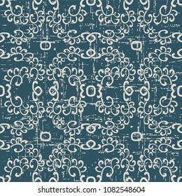 Worn out antique seamless background spiral curve cross chain