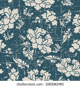 Worn out antique seamless background botanic garden flower blossom