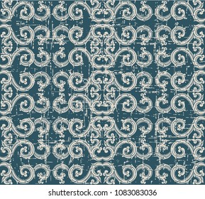 Worn out antique seamless background spiral curve round frame