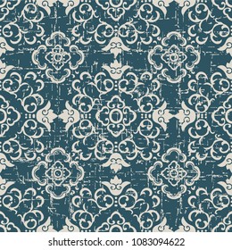Worn out antique seamless background curve cross vine flower