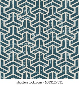 Worn out antique seamless background Polygon 3D Triangle Cross, Ideal for wallpaper decoration or greeting card design template.