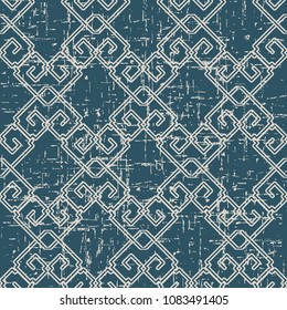 Worn out antique seamless background Check Square Cross Frame Chain Line, Ideal for wallpaper decoration or greeting card design template.
