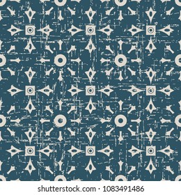 Worn out antique seamless background Round Cross Square Frame Flower, Ideal for wallpaper decoration or greeting card design template.