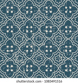 Worn out antique seamless background Curve Cross Frame Flower Line Dot, Ideal for wallpaper decoration or greeting card design template.