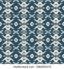 Worn out antique seamless background Polygon Geometry Cross, Ideal for wallpaper decoration or greeting card design template.