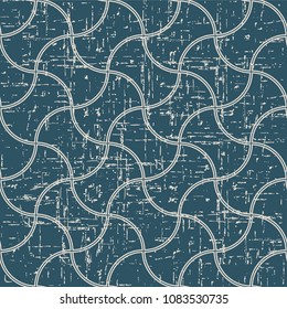 Worn out antique seamless background Curve Cross Geometry Frame Brick, Ideal for wallpaper decoration or greeting card design template.